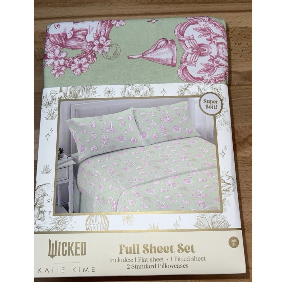 Wicked Katie Kime FULL Sheet Set 4 Pc‎ Set Super Soft NWT Glinda